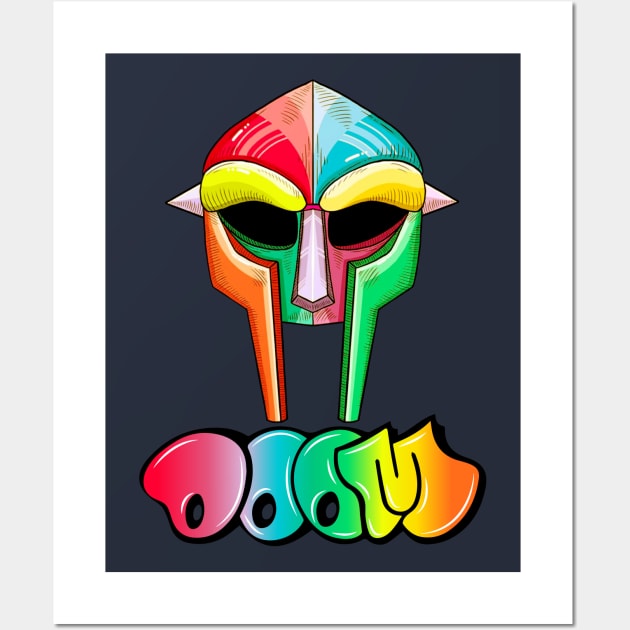 Colorful MF Doom Wall Art by Juancuan